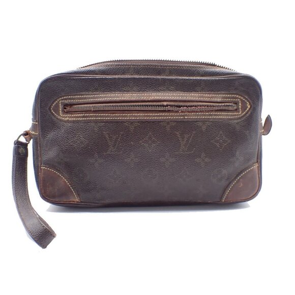 LOUIS VUITTON Marly Dragonne GM Clutch Hand Bag Monogram Brown M51825 08EF459 - Picture 1 of 16